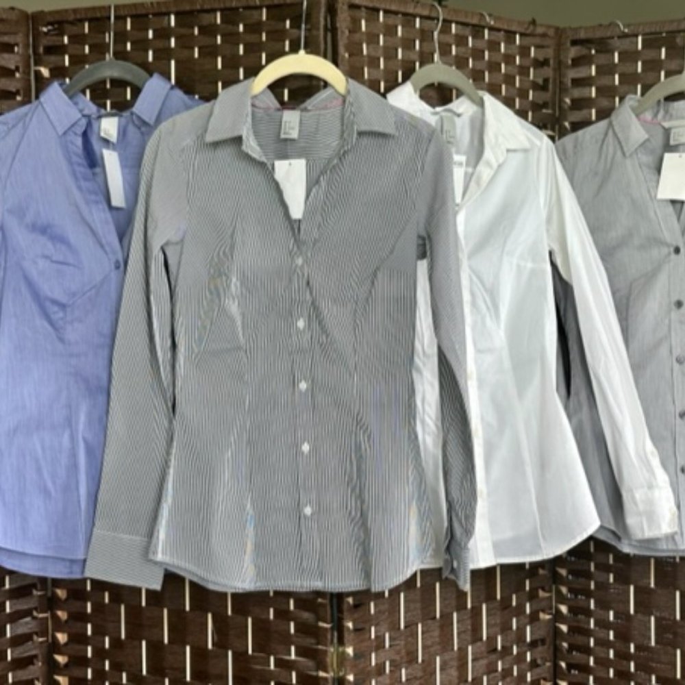 NWT H&M Womens Collared Long Sleeve Shirts Size 2